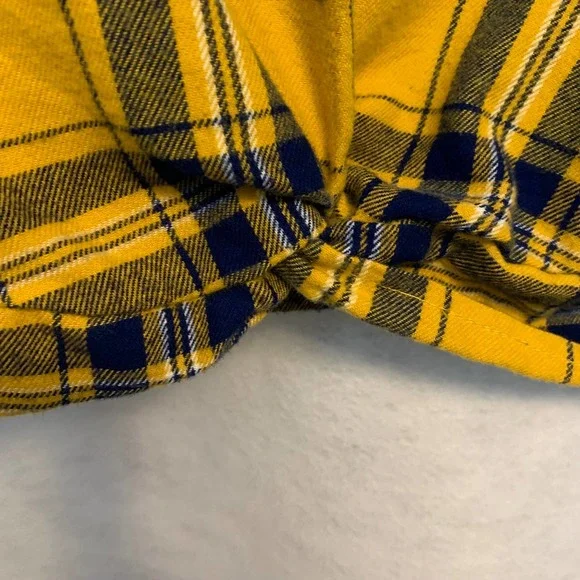 No Boundaries Yellow Cropped Flannel Top Juniors Size 7-9 - Picture 3 of 8